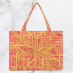 Orange/yellow Line Pattern Zipper Medium Tote Bag by LyleHatchDesign