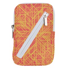 Orange/yellow Line Pattern Belt Pouch Bag (small) by LyleHatchDesign