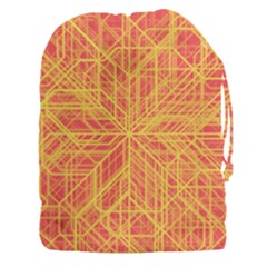 Orange/yellow Line Pattern Drawstring Pouch (3xl) by LyleHatchDesign
