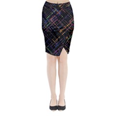 Criss-cross Pattern (multi-colored) Midi Wrap Pencil Skirt by LyleHatchDesign