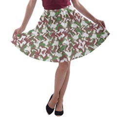 Multicolored Texture Print Pattern A-line Skater Skirt by dflcprintsclothing