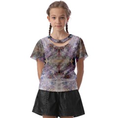 Marbling Ornate Kids  Front Cut Tee by kaleidomarblingart
