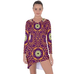Tropical Twist Asymmetric Cut-out Shift Dress by LW323