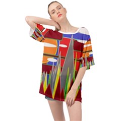 Forrest Sunset Oversized Chiffon Top by LW323