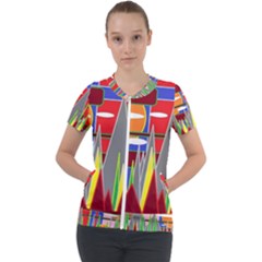 Forrest Sunset Short Sleeve Zip Up Jacket by LW323