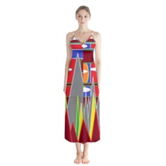 Forrest Sunset Button Up Chiffon Maxi Dress by LW323