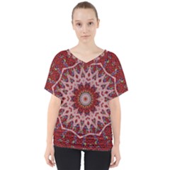 Redyarn V-neck Dolman Drape Top by LW323