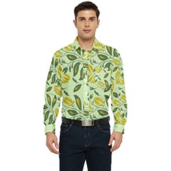 Folk Floral Pattern  Abstract Flowers Surface Design  Seamless Pattern Men s Long Sleeve Pocket Shirt  by Eskimos