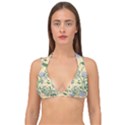 Folk floral pattern. Abstract flowers surface design. Seamless pattern Double Strap Halter Bikini Top View1