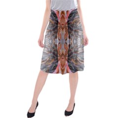 Abstract Marbling Symmetry Midi Beach Skirt by kaleidomarblingart