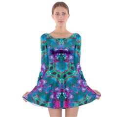 Peacock2 Long Sleeve Skater Dress by LW323
