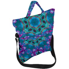 Peacock2 Fold Over Handle Tote Bag by LW323