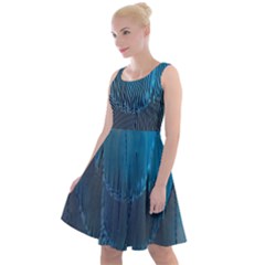 Feathery Blue Knee Length Skater Dress by LW323