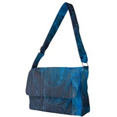 Feathery Blue Full Print Messenger Bag (l) by LW323