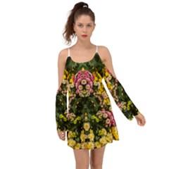 Springflowers Kimono Sleeves Boho Dress by LW323