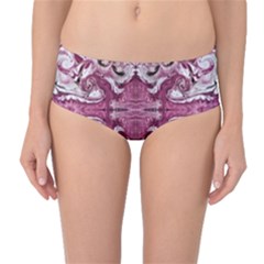 Pink Marbling Symmetry Mid-waist Bikini Bottoms by kaleidomarblingart