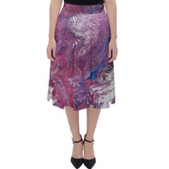 Violet Feathers Classic Midi Skirt by kaleidomarblingart