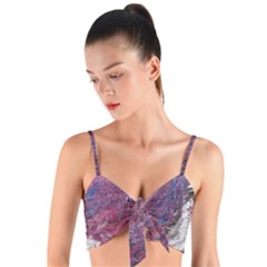 Violet Feathers Woven Tie Front Bralet by kaleidomarblingart