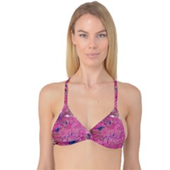 Pink Feathers Reversible Tri Bikini Top by kaleidomarblingart
