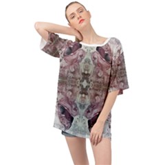 Pebbles Repeats Iv Oversized Chiffon Top by kaleidomarblingart
