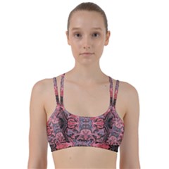 Pink Arabesque Iv Line Them Up Sports Bra by kaleidomarblingart
