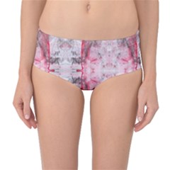 Pink On Grey I Repeats Mid-waist Bikini Bottoms by kaleidomarblingart