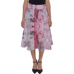 Pink On Grey I Repeats Perfect Length Midi Skirt by kaleidomarblingart