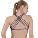 Grey Pink Module  Criss Cross Racerback Sports Bra View2