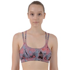 Pink Arabesque Line Them Up Sports Bra by kaleidomarblingart