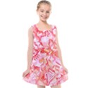 Cherry Blossom Cascades Abstract Floral Pattern Pink White  Kids  Cross Back Dress View1