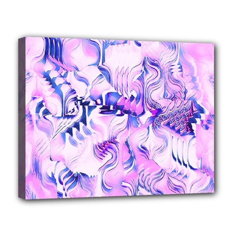 Hydrangea Blossoms Fantasy Gardens Pastel Pink And Blue Canvas 14  X 11  (stretched) by CrypticFragmentsDesign