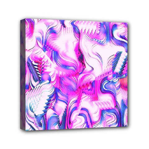 Hot Pink Fuchsia Flower Fantasy  Mini Canvas 6  X 6  (stretched) by CrypticFragmentsDesign