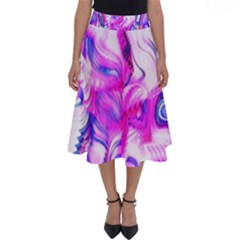 Hot Pink Fuchsia Flower Fantasy  Perfect Length Midi Skirt by CrypticFragmentsDesign