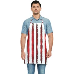 Red Stripes Kitchen Apron by goljakoff