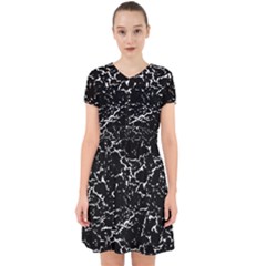 Black And White Grunge Abstract Print Adorable In Chiffon Dress by dflcprintsclothing