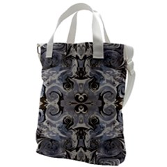Grey Layers Marbling Canvas Messenger Bag by kaleidomarblingart