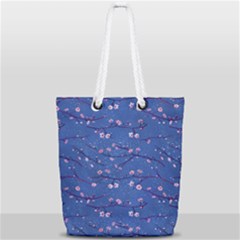 Branches With Peach Flowers Full Print Rope Handle Tote (small) by SychEva