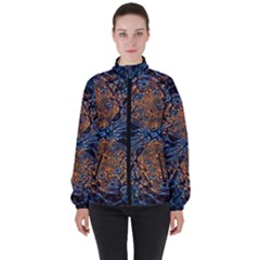 Fractal Galaxy Women s High Neck Windbreaker by MRNStudios