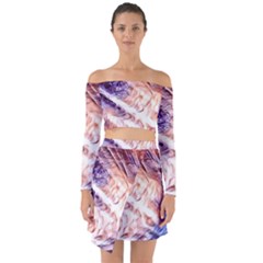 Sonic Boom Off Shoulder Top With Skirt Set by MRNStudios