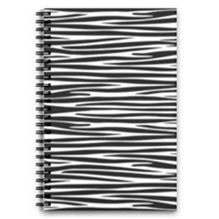 Zebra Stripes, Black And White Asymmetric Lines, Wildlife Pattern 5 5  X 8 5  Notebook by Casemiro
