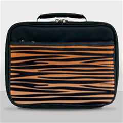 Tiger Stripes, Black And Orange, Asymmetric Lines, Wildlife Pattern Lunch Bag by Casemiro