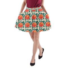 Rose Ornament A-line Pocket Skirt by SychEva