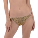 Folk floral pattern. Flowers abstract surface design. Seamless pattern Ring Detail Bikini Bottom View1