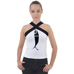 Graphic Cross Neck Velour Top by grafikamaria
