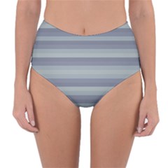Linear Cold Print Design Reversible High-waist Bikini Bottoms by dflcprintsclothing