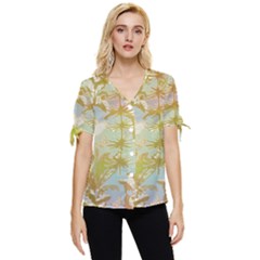 Keydom Bow Sleeve Button Up Top by PollyParadise