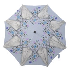 Minimal Silver Blue Marble Bouquet A Hook Handle Umbrellas (medium) by gloriasanchez