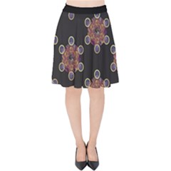 Metatron Cube Velvet High Waist Skirt by gloriasanchez