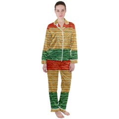 Couleurs Emblématiques Satin Long Sleeve Pajamas Set by SoLoJu