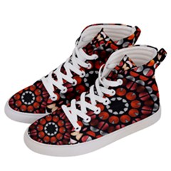 Kaleid Geometric Metal Color Women s Hi-top Skate Sneakers by byali
